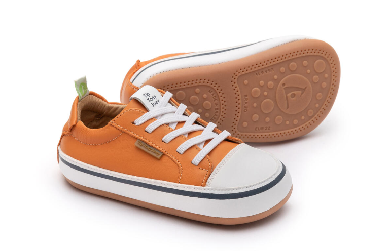 Tip Toey Joey - Funky Tangerine/White Bärfooties