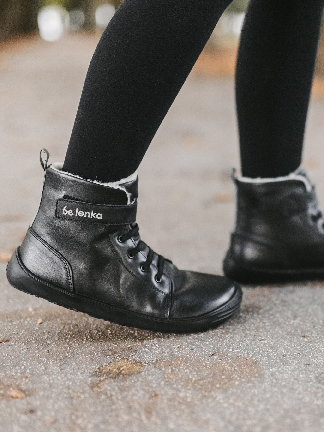 Winter barefoot boots Be Lenka Winter Kids - All Black Bärfooties