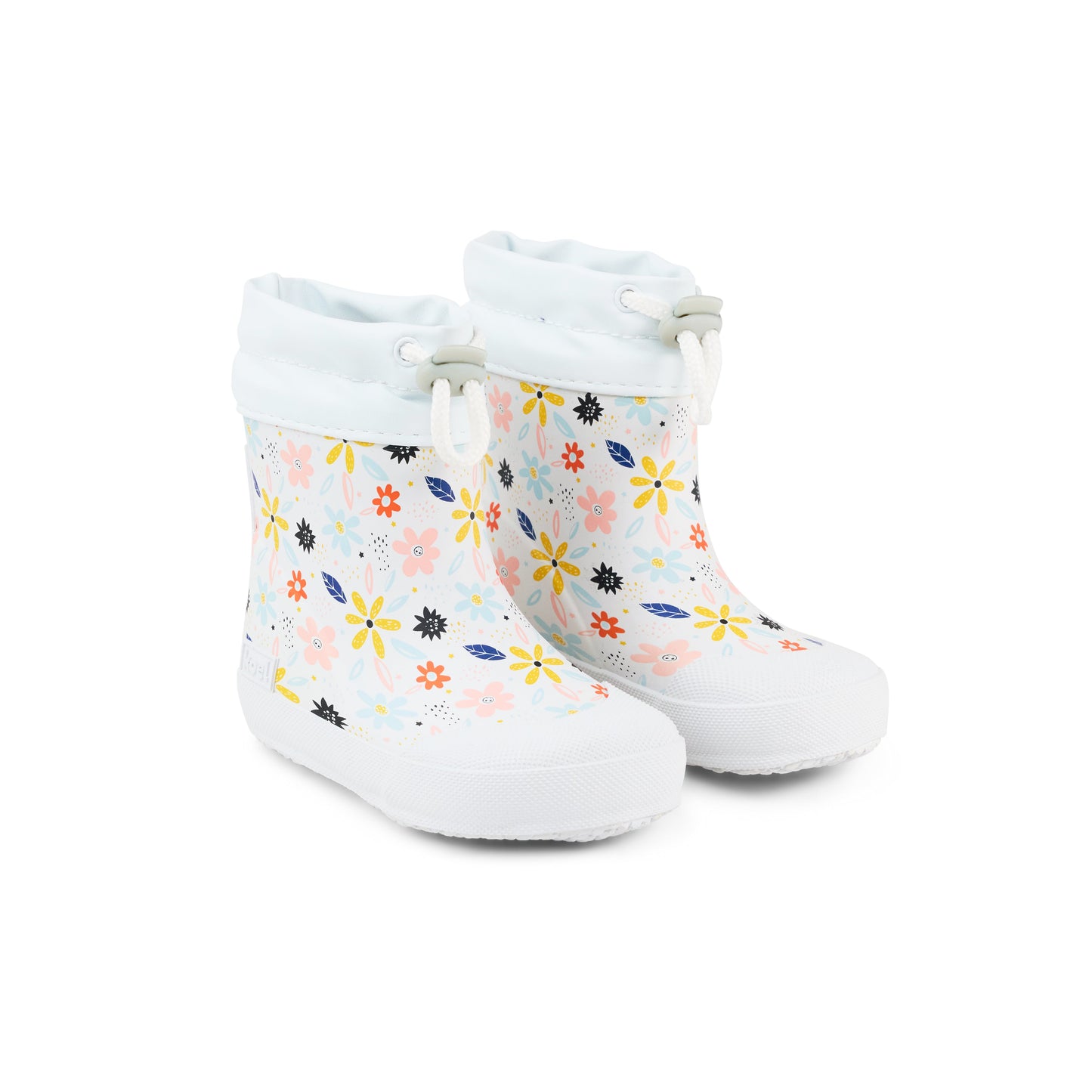 Pre-Order Koel Wellie Bare - White Flowers (Firs Steps) Bärfooties