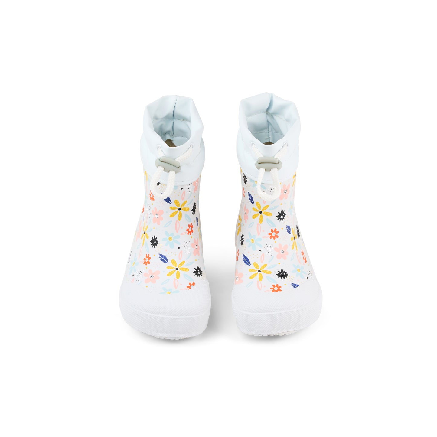 Pre-Order Koel Wellie Bare - White Flowers (Firs Steps) Bärfooties
