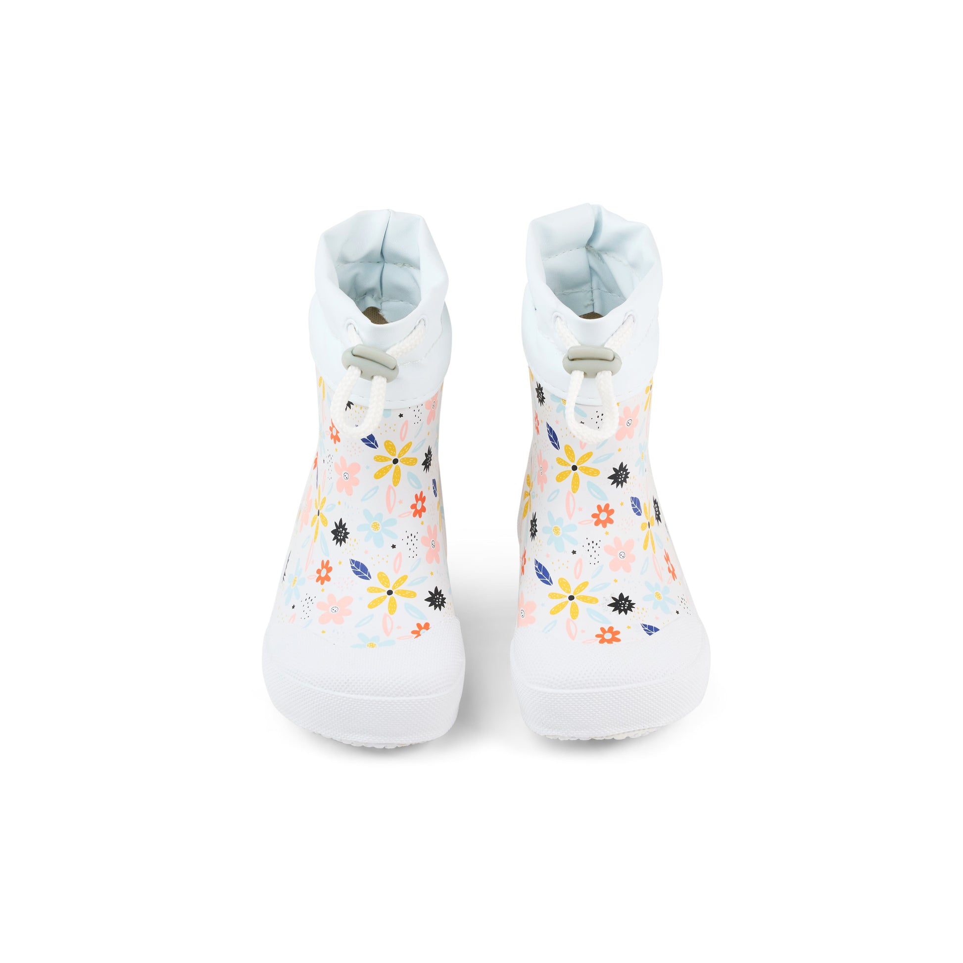 Pre-Order Koel Wellie Bare - White Flowers (Firs Steps) Bärfooties