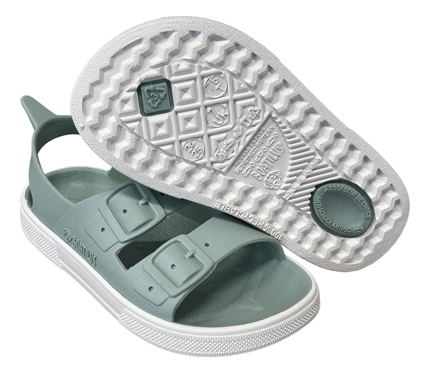 Boatilus - Sandaler Irky - Coral & White Bärfooties