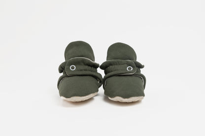 ZásTrás Babybooties - Olive Treat (Fluffy Collection) Bärfooties