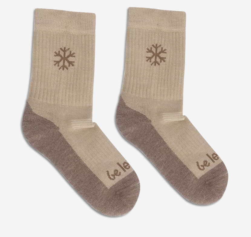 Merinostrumpor - Beige Bärfooties