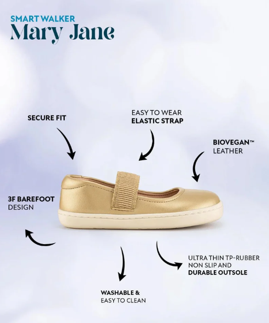 Smart Walker Mary Jane (Guld) Bärfooties