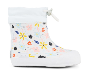 Pre-Order Koel Wellie Bare - White Flowers (Firs Steps) Bärfooties