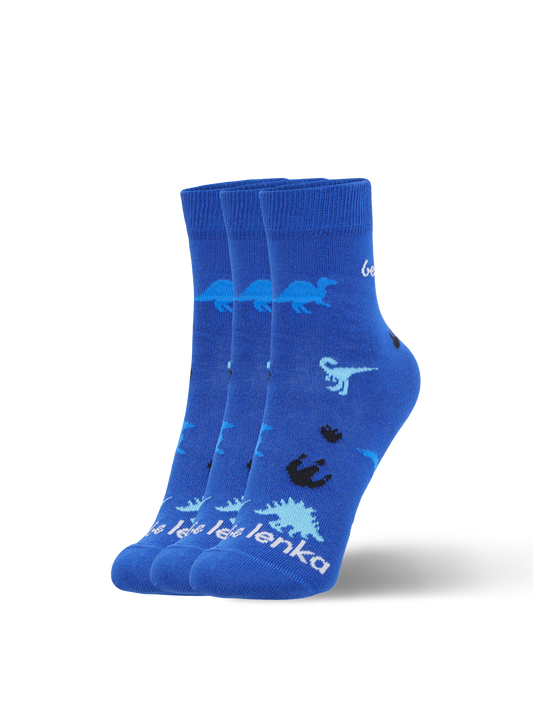 Kids barefoot Socks Be Lenka Kids - Crew - Dino - Royal Blue - 3 pack Bärfooties