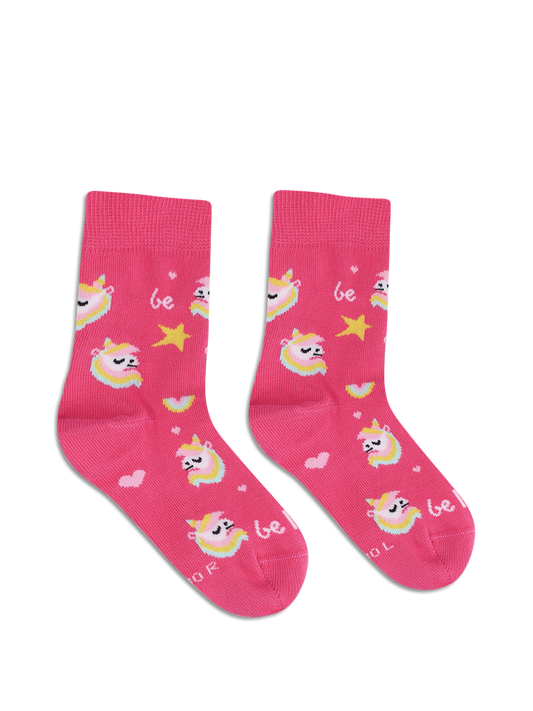 Kids barefoot Socks Be Lenka Kids - Crew - Unicorn - BubleGum Pink Bärfooties