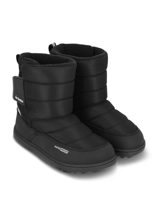 Kid's barefoot snow boots Be Lenka Ailo Kids - All Black Bärfooties