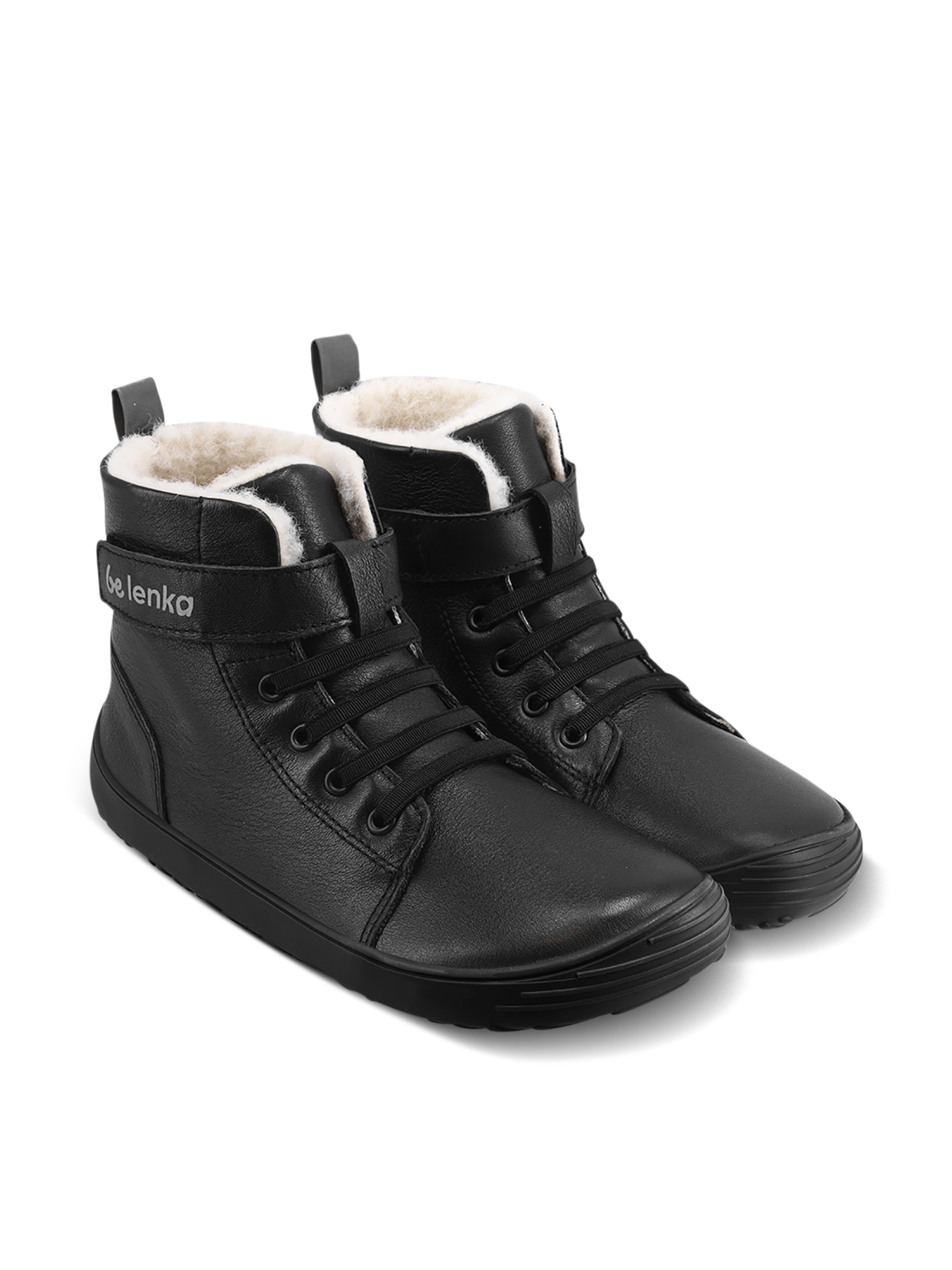 Winter barefoot boots Be Lenka Winter Kids - All Black Bärfooties