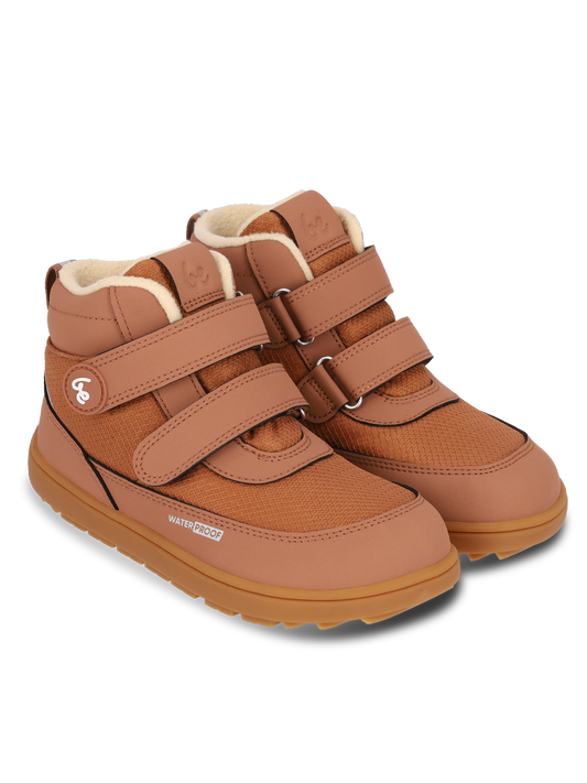 Kids winter barefoot boots Be Lenka Zippu Kids - All Brown Bärfooties